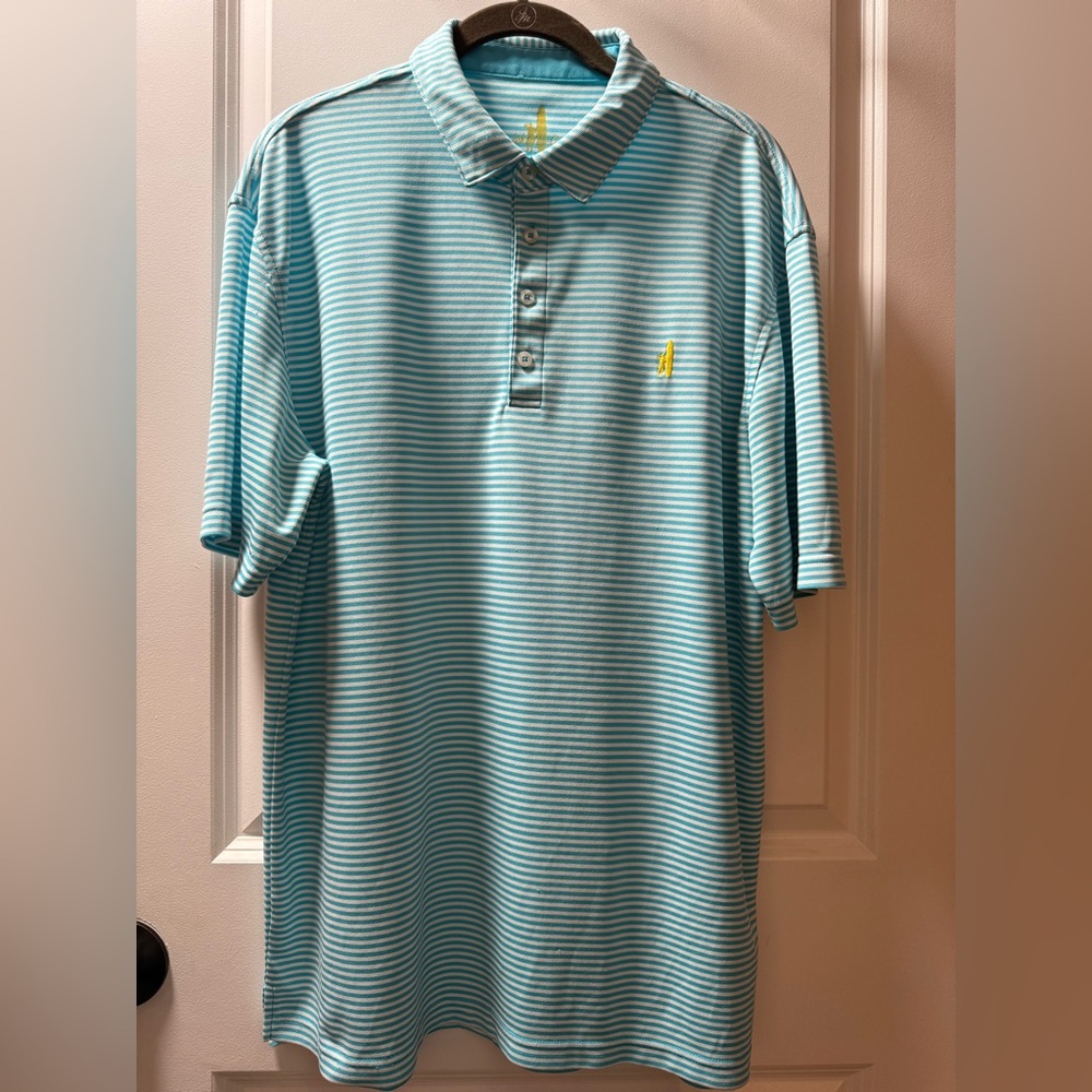 Johnnie-O performance Golf polo striped shirt. Large